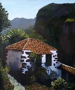 Casa Canaria -MASCA- Óleo sobre tabla entelada (39x33 cm.)