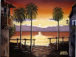 Puesta de sol Óleo sobre lienzo (diciembre de 2007) (Colección privada)