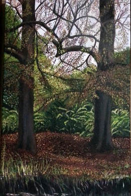 Otoñal Chile I Oleo sobre lienzo (60x30 cm.) (noviembre de 2013) Parque Jorge Alessandri-CHILE