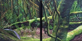 Bosque Cedro-La Gomera Díptico - óleo sobre lienzo (2-40x40 cm.)