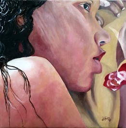 Ginevra Oleo sobre lienzo (40x40cm.) (noviembre de 2018) (Retrato por encargo) (Colección privada) ¡¡¡VENDIDO!!!