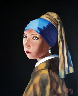 Rocío con la perla Rocío con la perla. Óleo sobre lienzo (46x38 cm.) (junio de 2019) (colección privada del artista)