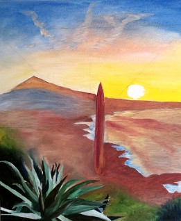 Atardecer Dibujo y primera mancha